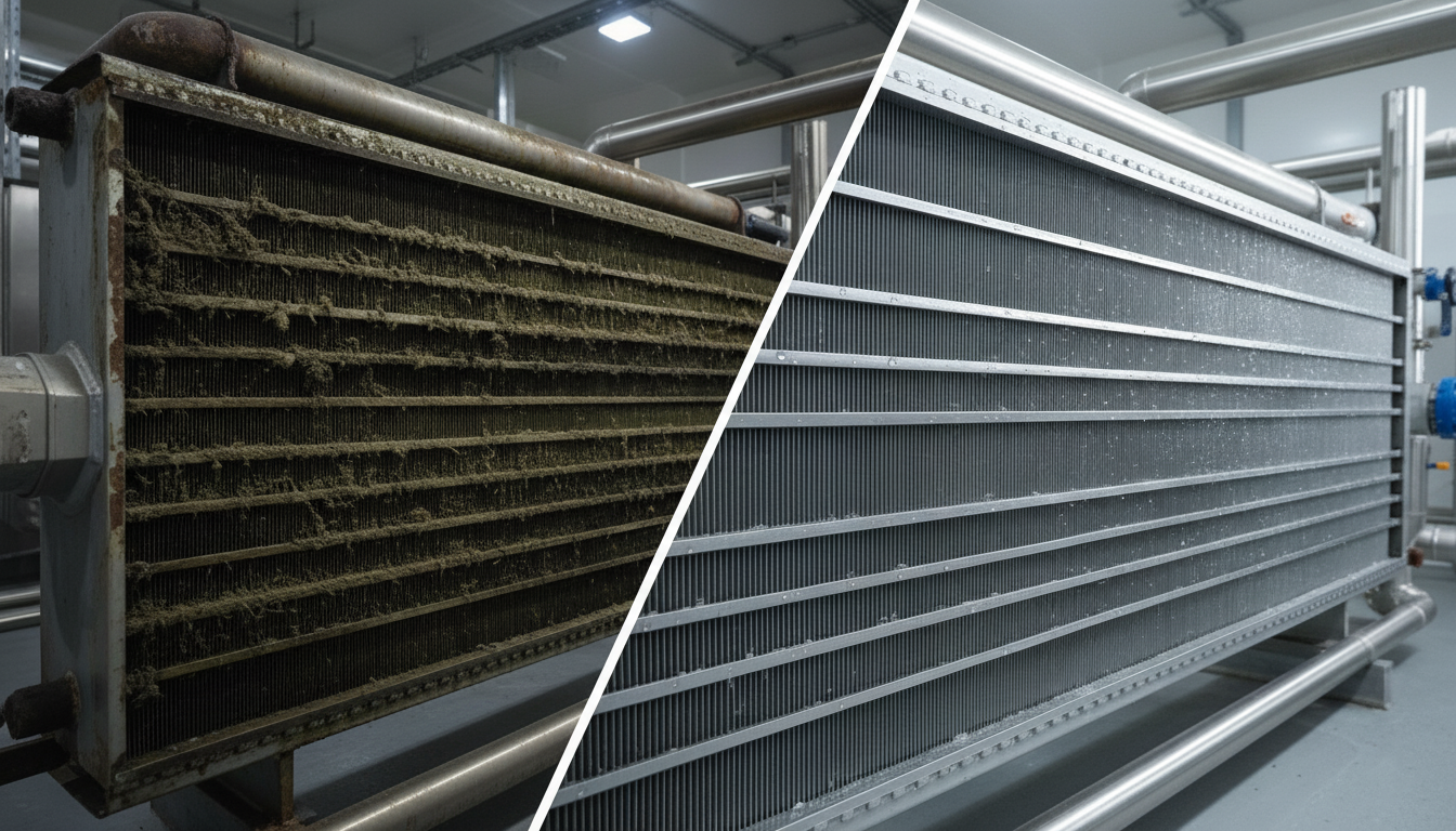 Профессиональная очистка испарителей - до и после